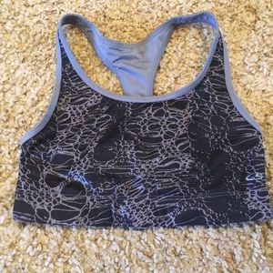 Black/gray marble sports bra